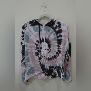 C&C California Tie-Dye Pullover Hoodie with Twist Front - Large
